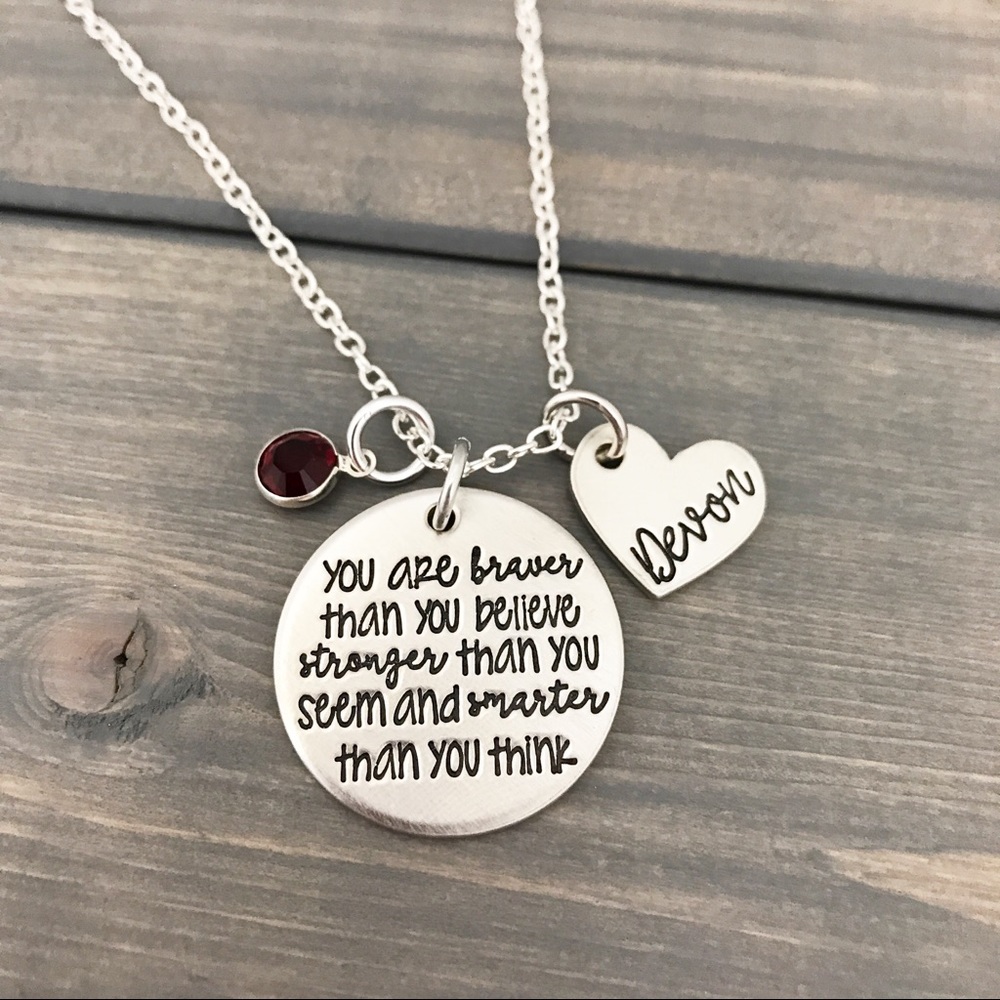 You are Braver - PERSONALIZED Handmade Necklace